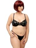 Leather & Lace Bra-diva: Plus Size 1x