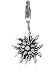 VINANI brand Germany 925 Sterling Silver Charm Pendant Edelweiss matte oxidized Flower HEWE