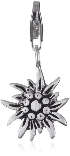 Vinani Damen-Charm Edelwei&szlig; matt oxidiert Blume 925 Sterlingsilber HEWE Preisvergleich