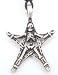 PENTAGRAM SKELETON CRUCIFIX Silver Tone PEWTER Pendant