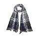 Men's Plaid Stripes Multi Color Lightweight Crinkle Frayed Edges Long Scarf - Various Colors
