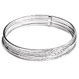 Sterling Silver Textured Stackable Bangles w/ Connector