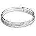 Sterling Silver Textured Stackable Bangles w/ Connector