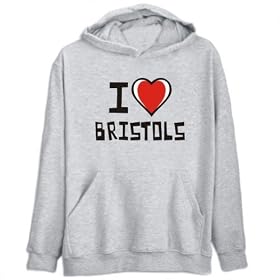 Buy Hoodie Mens Heather Gray I love Bristols Cats by TopExpressions