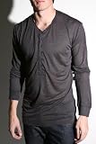 Alternative Apparel – Men’s The Disheveled Hamburg Henley (Vintage Black)