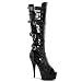 5 3/4 Inch Sexy High Heel Black Boot Platform Boot With Buckles Size: 8 Colors: BlackPU