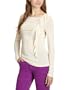 VERO MODA Damen Langarmshirt 10082428 LIVING LS FRILL TOP, Gr. 42 (XL), Hautfarben (WHITE SWAN)