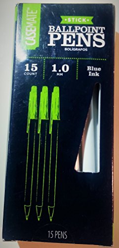 Casemate Stick Ballpoint Pens - 15 counts - Blue