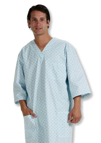 HealthPersonalCare: Patient Cotton Gowns   Back Closing   XL/2X   Turquoise   Each