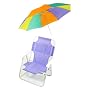 Redmon For Kids Pre-Teen Beach Chair with Multiple Colored Umbrella, Purple