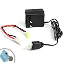 Universal AC Battery Pack Charger for NiMH / NiCD 6.0V - 9.6V Mini/Standard Tamiya Airsoft and RC Batteries **Includes Cleaning Kit**