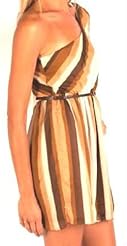 Striped Print One Shoulder  Dress
