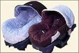 Reversible Infant Car Seat Cover - Blue and Chocolate Minky - Cuter Than A Ducks Butt