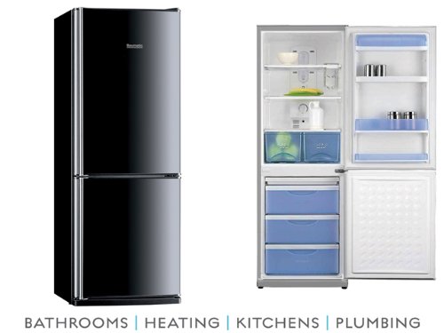 Baumatic Freestanding Frost Free Fridge Freezer Black BF346BL