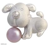 Pearl brooch, 'Soccer Dog' 1.0