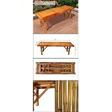 New Tiki Bamboo Bench Tropical Coffee Table Patio Bar Bench