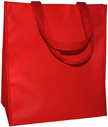 Village Customized Bags Reusable Grocery Tote Bag 15PCS/Pack 25H X 20W X 10G Cm Red