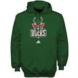 NBA adidas Milwaukee Bucks Green Full Primary Logo Hoody Sweatshirt (Small)