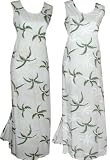 Hurricane A-Shape Bias Cut 10 Side Slits Hawaiian Aloha Slip-Over-The-Head Long Tank Dress