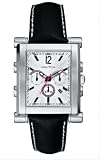 Image of Nautica A30007G Steel Gents Brushed Sliver Case Silver Dial Chronograph Movement Black Leather Strap
