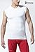 TSLA Men's V Neck Sleeveless Workout Shirts, Dry Fit Running Compression Cutoff Shirts, Athletic Training Tank Top, V Neck Shirts White, X-Large