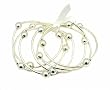 Bracelet - B135 - 6 pc Tube Beads and Balls Bangle Set - Stretch - Silver Tone
