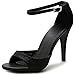 Ollio Women's Shoe Metalic Glitter Ankle Strap High Heel Dress Sandal