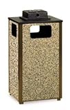 Howard Aspen 24 gallon Steel/Stone Panel Ash/Trash with Weather Urn Brown with Desert Brown Stone Panels Ash/Trash R18WU-201PL