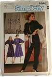 Simplicity 6642 Sewing Pattern Lauren Hutton Signature Collection Misses Easy to Sew Dress and Jumpsuit Size N 10,12,14