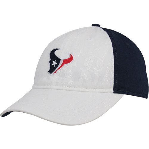 Reebok Houston Texans Ladies White-Navy Blue Sparkle Adjustable Slouch Hat