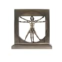 Vitruvian Man By Leonardo Da Vinci Male Nude Figure Real Bronze Powder Cast Statue 8-1/2 Inch
