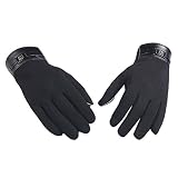 ABC® Winter Mens Full Finger Smartphone Touch Screen Cashmere Gloves Mittens (Black)