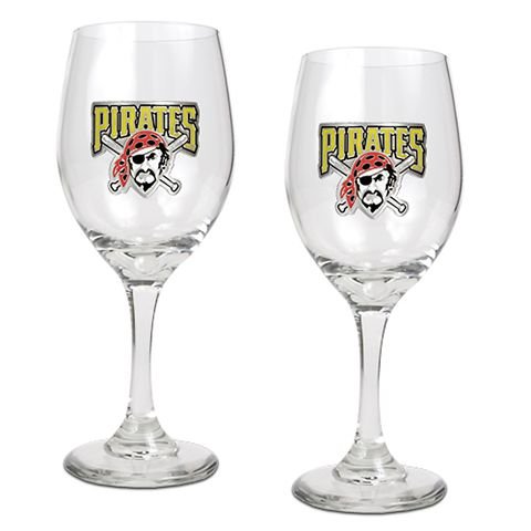 Pittsburgh Pirates Set of 2 Wine Glasses
