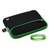 Black with Emerald Green Trim Neoprene Form FIT Atrix 4G laptop Dock Sleeve for AT&T Motorola Atrix 4G Laptopdock
