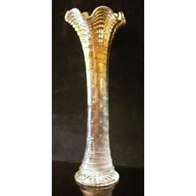 Imperial Ripple 12 3/4" Smoke Carnival Glass Vase