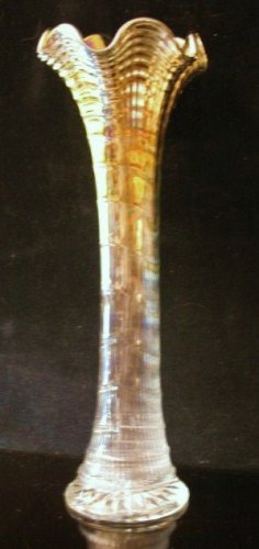 Imperial Ripple 12 3/4" Smoke Carnival Glass Vase