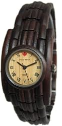 Tense Bamboo Round Dark Sandalewood Bracelet Womens Watch B8009D