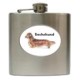Dachshund Long Haired Hip Flask (6 oz)