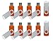 MOSDART 16GB 10 Pack Bulk USB 2.0 Flash Drives Swive Design Thumb Drives with Led Indicator,Orange 10pcs