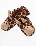 DeLux Giraffe Brown Wool Animal Mittens - Limited Edition