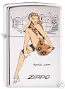 Zippo "Nose Art Pinup Girl" Lighter, 6883, High Polish Chrome