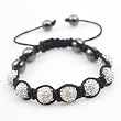Utopia Bracelet Cristaux- unisexe - 7 perles cristal Swarovski 11mm - 2 perles h�matite, r�glable de 15cm - 25cm