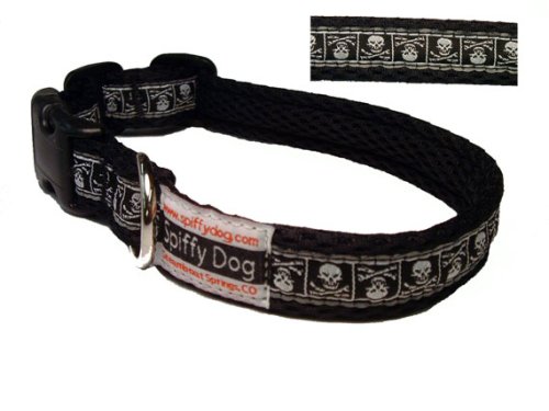 Skull Cross Bones Air Dog Collar Size Large