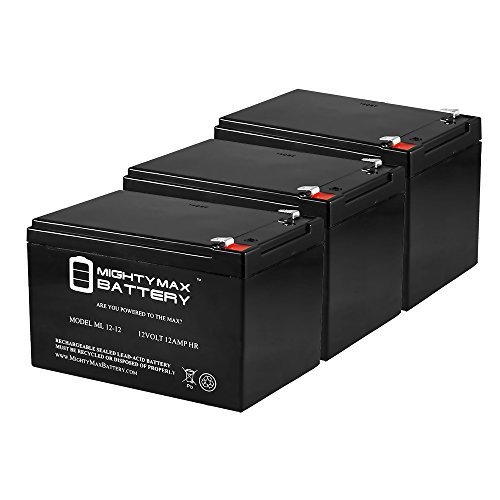 Mighty Max Battery 12V 12AH Battery for E-Glide 42 Electric Skateboard - 3 Pack