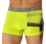 DKNY Men's Under The Bridge Print Hip Trunk,Fluorescent,Medium