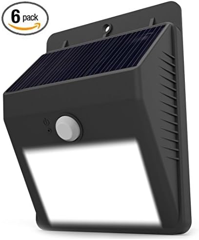 Solar Lights, Lampat Garden Waterproof Wireless Motion Sensor Light Outdoor Yard Deck Auto On/Off 6 pack