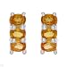 Three-stone Earrings With 1.50ctw Genuine Sapphires Made in 925 Sterling silver Length 10mm