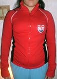 YOUTH, LADIES, WOMEN USA RED SPANDEX SPORTS JACKET SIZE LARGE (PLEASE SEE DESCRIPTION FOR SIZING)