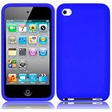 Blue Soft Silicone Xylo-Skin Case for the Apple iPod Touch 4 4G (8GB 32GB 64GB) MP3 Player.