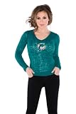 Touch by Alyssa Milano Miami Dolphins Women's Burnout Thermal Long Sleeve T-Shirt XX Large
